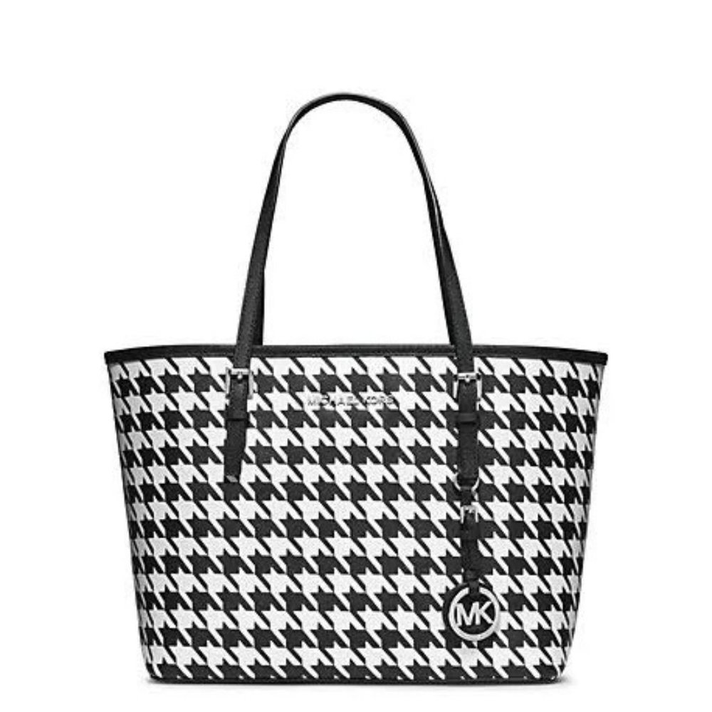 Michael Kors Large Jet Set Tote - Houndstooth